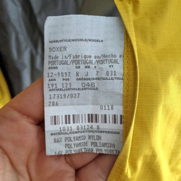 Vintage HUGO BOSS Sport 90s BOXER Jacket Yellow Black Lightweight - Picture 6 of 16